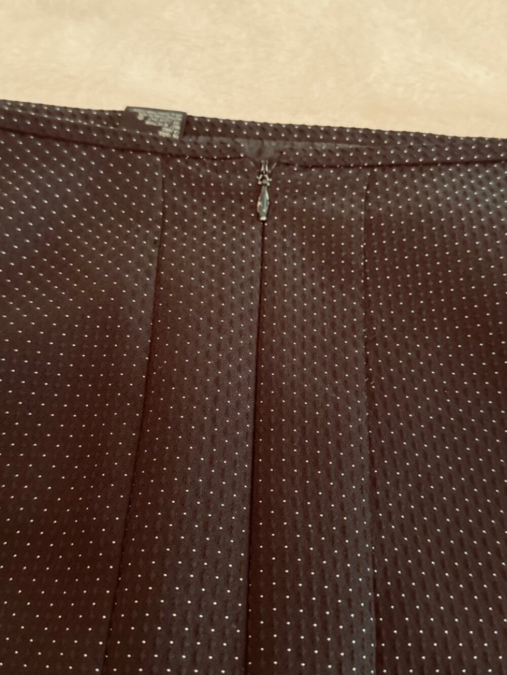 Women's Black Pin Dot Peplum Skirt Set with White Trim - Picture 11 of 16
